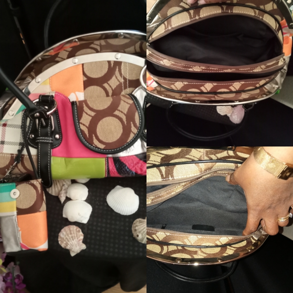 Multi-color satchel purse